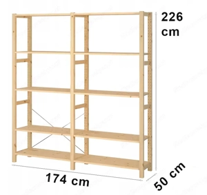 Ivar (Ikea) Doppelregal H 226 cm - B 174 cm - T 50 cm
