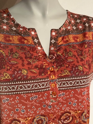 Bluse   Shirt Gr. 40 - weich fließend - Boho Muster - wie neu Bild 4