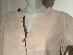 Leinenbluse beige Gr. 40 - luftig Sommerbluse - wie neu - Naturlook Bild 3
