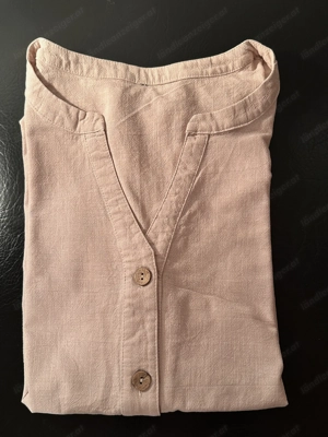 Leinenbluse beige Gr. 40 - luftig Sommerbluse - wie neu - Naturlook Bild 5