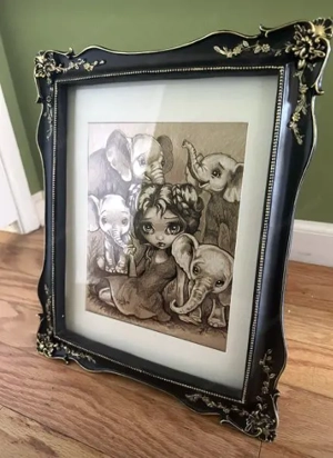 Baby Elefanten ORIGINAL ZEICHNUNG Jasmin Becket-Griffith Bild 2