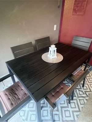 Gartengarnitur 7-teilig - Metall, stabil & wetterfest Bild 2