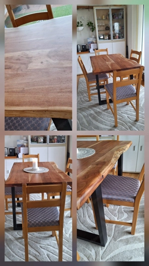 Edler Baumkantentisch Akazienholz, Unikat Bild 5