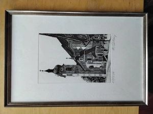 Radierung "Oberdorfer Kirche", Künstler nicht bekannt