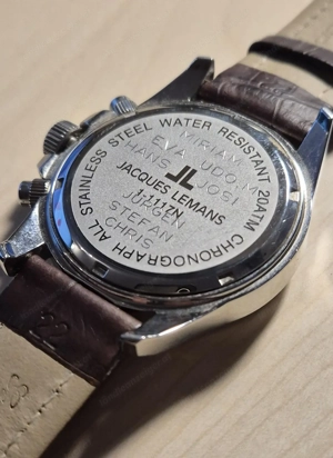 Jacques Lemans Geneve Chronograph   Edelstahl Leder   inkl. OVP Bild 3