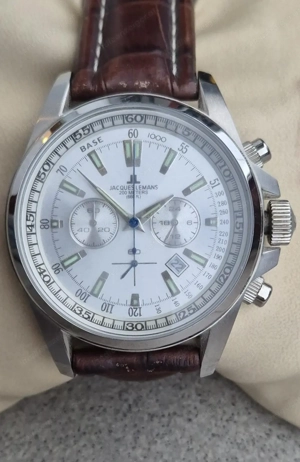 Jacques Lemans Geneve Chronograph   Edelstahl Leder   inkl. OVP Bild 6
