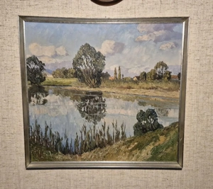 Original Walder Papst Ölgemälde   Motiv: Schussen bei Langenargen (Bodensee) Bild 7