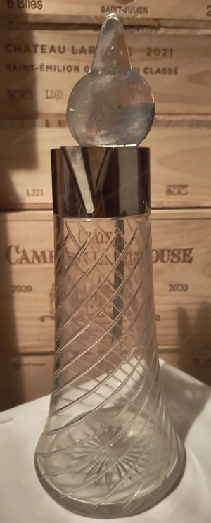 Antike Glaskaraffe Henkelkanne  Bild 3