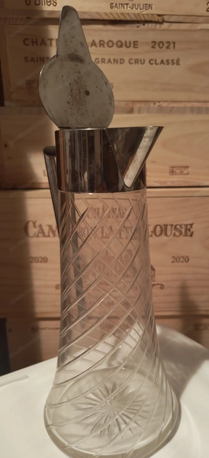 Antike Glaskaraffe Henkelkanne  Bild 4