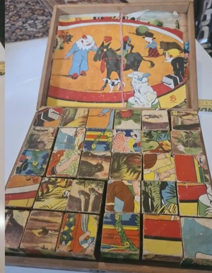 Antiquität Holzpuzzle Würfelpuzzle  Bild 3