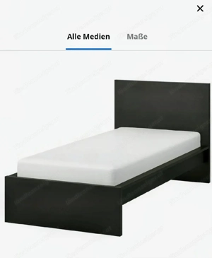 Ikea Bettgestell hoch schwarz 90x200   Bild 2