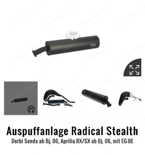 Sportauspuff Radical Stealth für Aprilia Derbi Bild 3