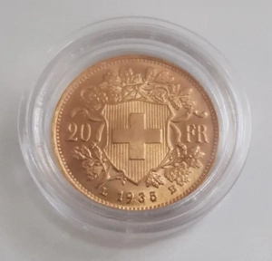 20 Franken Gold Helvetia Vreneli L 1935 B