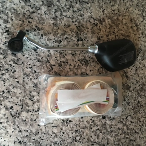 Fahrradspiegel und Lenkerband rot - weiß Bild 2