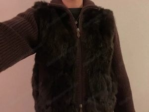 Strickjacke mit Hasenfell  Bild 4