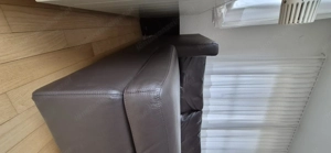 Ledercouch dunkelbraun Bild 3