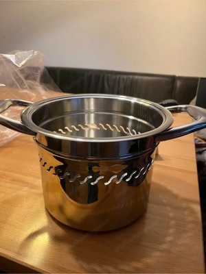 AMC Edelstahl Topf mit Dampfeinsatz - wie neu Bild 2