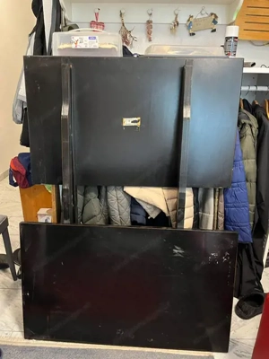 Esstisch Holz - schwarz und kiefer holz mit 2 Verlängerungsteilen Bild 3