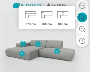 Modernes Sofa mit grauen Bezug aus Wolle Bild 2