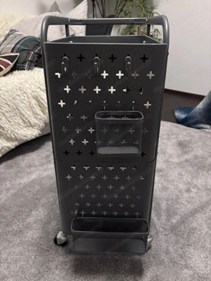 Servierwagen   Rollwagen aus Metall   dunkelgrau Bild 4