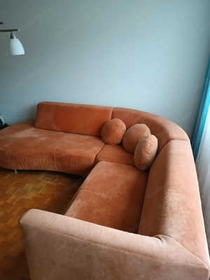 Sofa L Form apricotfarben 210x240cm Bild 2