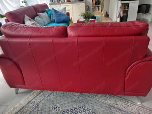 Sitzbank Leder 2er rot Bild 2