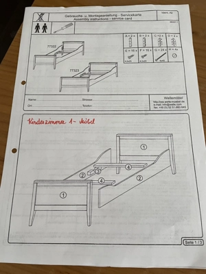 Bett von Welle Möbel mit Lattenrost, Massivholz Bild 4