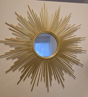 Spiegelsonne Metall Gold und Tischleuchte Gold