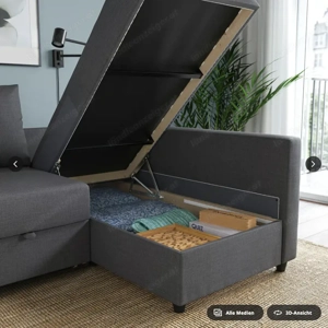 IKEA FRIHETEN Ecksofa mit Bettkasten - Skiftebo dunkelgrau - Guter Zustand - 2024 gekauft Bild 3