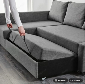 IKEA FRIHETEN Ecksofa mit Bettkasten - Skiftebo dunkelgrau - Guter Zustand - 2024 gekauft Bild 2