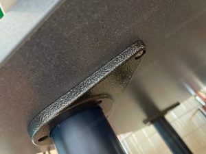 Stabiler Schreibtisch in Grau Blau Bild 2