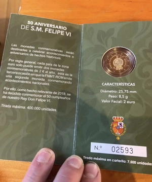 2 Euro Gedenkmünze Spanien PP Bild 2