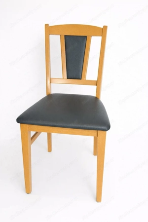 Massivholzstuhl Buche lackiert   Kunstleder anthrazit   2 Stück