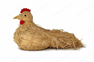Großes Strohhuhn - schöne Frühlings- & Osterdeko