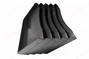 5 schwarze Ablagefächer   Sortierfächer fürs Büro   A4, stapelbar