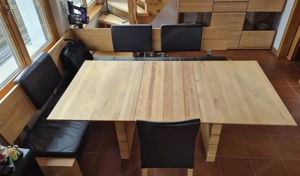 Hochwertige massivholz-Essecke (Buche) mit ausziehbarem Tisch und 3 Sesseln Bild 3