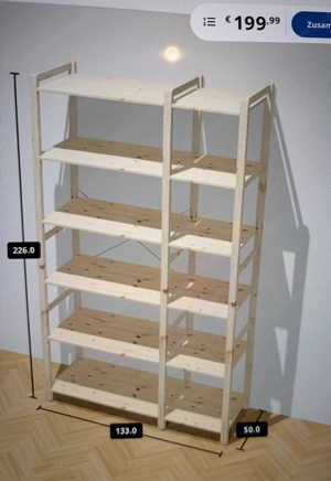 Keller-Regal (Ikea IVAR - Massivholz) Bild 3