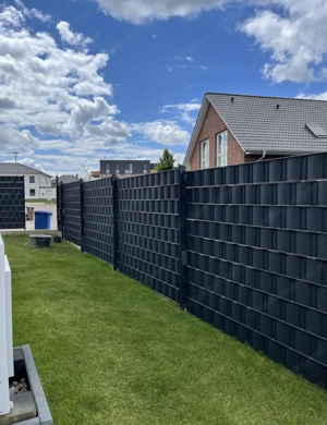 8 Rollen Sichtschutzstreifen Doppelstabmattenzaun Anthrazit