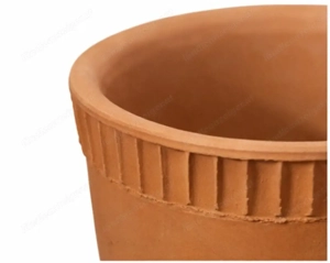 Weinkühler aus Ton (Terrakotta) mit Untersetzer - naturgekühlt Bild 8