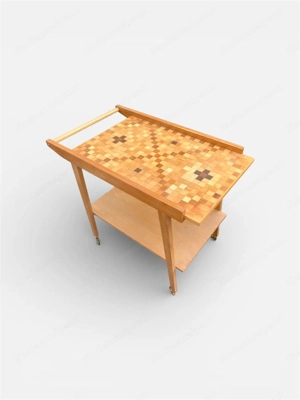 Servierwagen vintage 1960er Jahre aus Holz