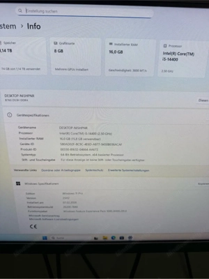 Gaming PC i5 14gen RX 5700 16GB RAM 1,25Nvme Bild 3