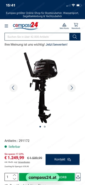 Schlauchboot und Mercury Motor Bild 4