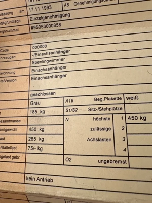 Anhänger 2x1,1m Bild 3