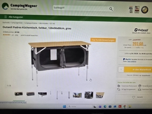 Outwell Padres Küchentisch, faltbar 120x50x80