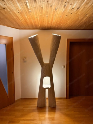 Skulpturale Stehleuchte   handgefertigtes Unikat   kostenlos an guten Platz Bild 2