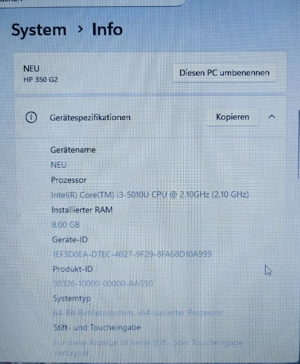 Notebook HP 350 G2 RAM 8 Gb, SSD 126 Gb in sehr gutem Zustand  Bild 2