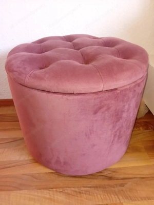 Samthocker altrosa Bild 2