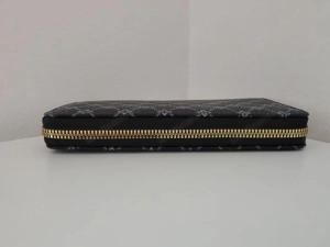 Damen Geldbörse Schwarz mit Muster   Großes Portemonnaie mit Reißverschluss Bild 2