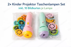 2  Kinder Projektor Taschenlampe Set   inkl. 10 Bildkarten je Lampe Bild 3