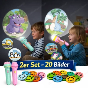 2  Kinder Projektor Taschenlampe Set   inkl. 10 Bildkarten je Lampe Bild 4